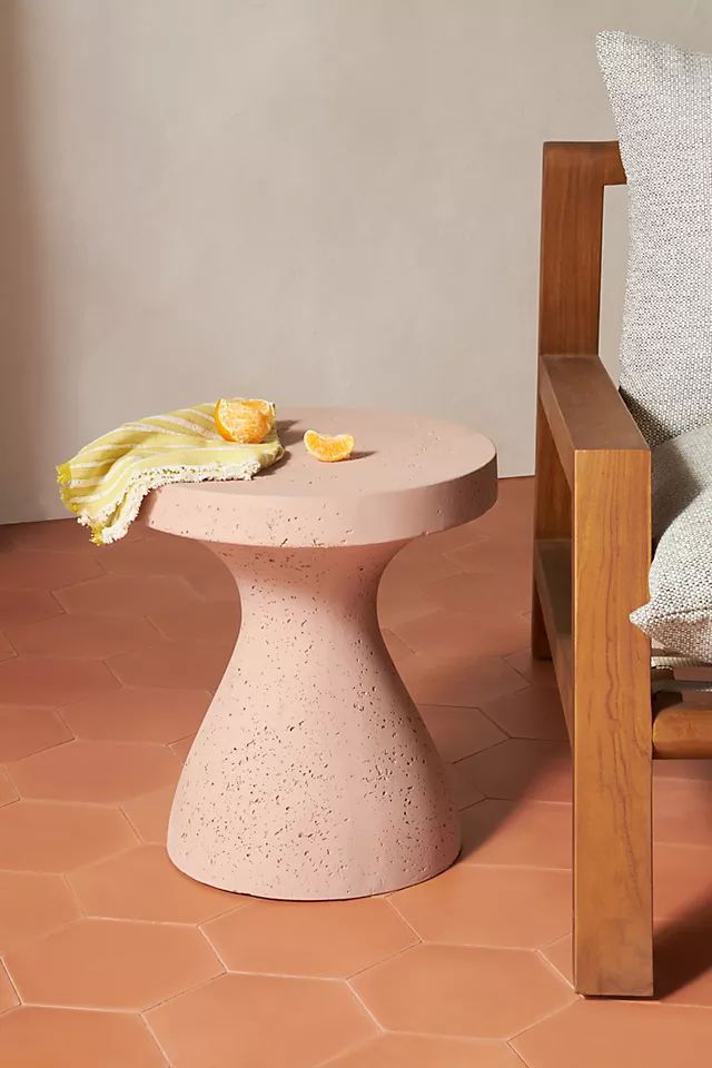 Concrete Hourglass Indoor/Outdoor Side Table | Anthropologie (US)