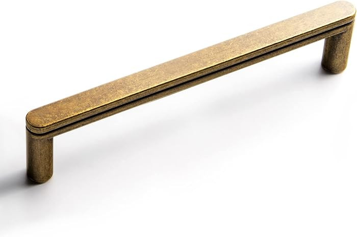Goo-Ki 6 Pack 5 Inch Antique Brass Cabinet Pull Handle \u2013 Decorative Grooved Texture & Non-Sl... | Amazon (US)
