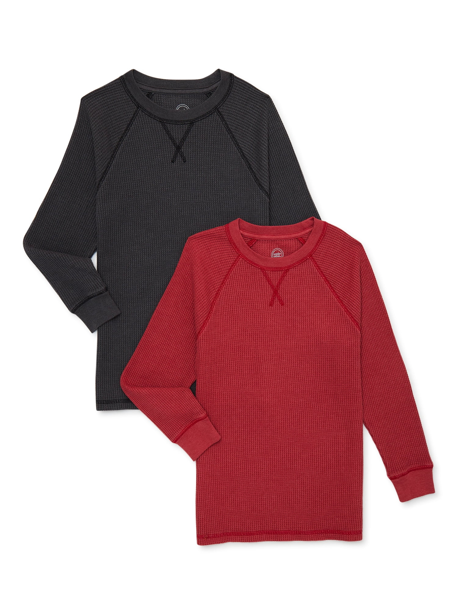Wonder Nation Boys Long Sleeve Thermal 2-Pack Shirts, Sizes 4-18 & Husky - Walmart.com | Walmart (US)