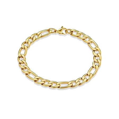 Gold Plated Stainless Steel Figaro Chain 8.5 Inches | Walmart (US)