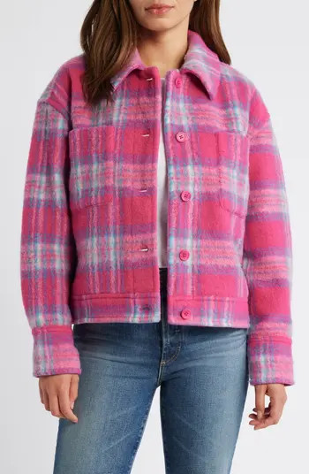 Plaid Crop Shacket | Nordstrom