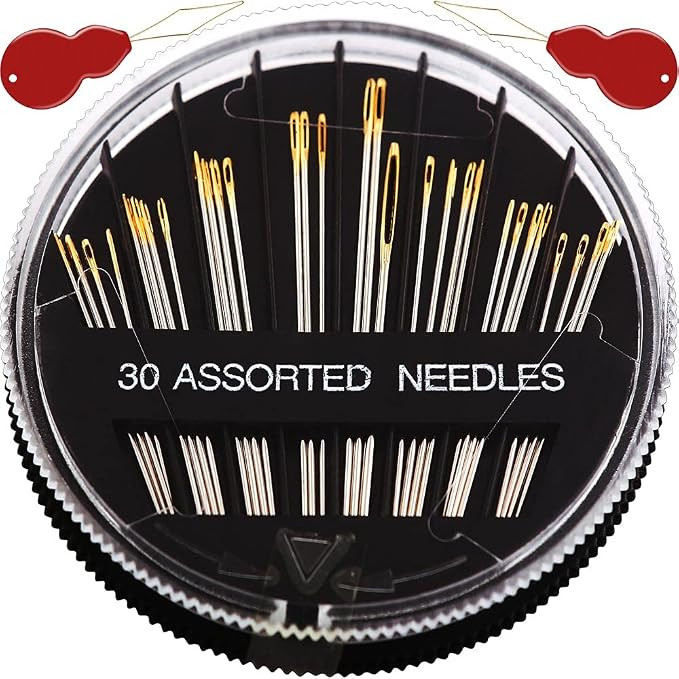 Premium 30/60 Pack Sewing Needles for Hand Sewing Repair with 2 Threaders, 6 Sizes Assorted Large... | Amazon (US)