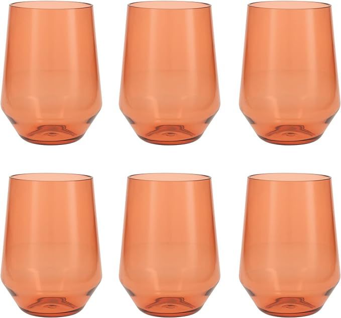 Fortessa Sole Outdoor Shatter Resistant BPA Free Premium Copolyester Plastic Drinkware 6 Pack, Te... | Amazon (US)