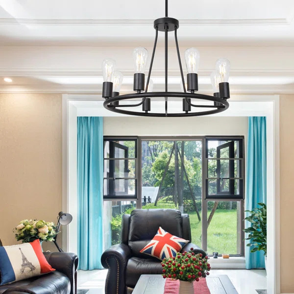 Mulhall 8 - Light Unique Wagon Wheel Chandelier | Wayfair North America