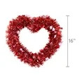 16" Valentine's Day Red & Pink PVC Tinsel Wreath Decoration. 15.25" across & 1.25" in width - Way... | Walmart (US)