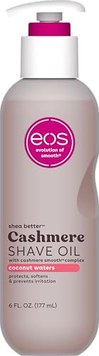 eos Cashmere Shave Oil – Coconut Waters, Moisturizing Shave Oil with Shea Butter & Glycerin, Helps Prevents Irritation & Razor Burn, Vegan, 6 fl oz | Amazon (US)