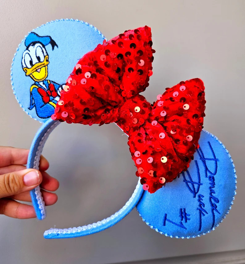 Donald Autograph Embroidery Mouse Ears - Etsy | Etsy (US)