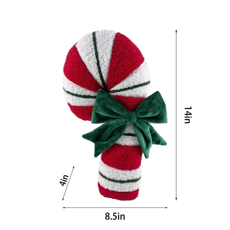 Candy Cane Shaped Christmas Pillow,Width is 8.5inch,Height is 14inch,by Holiday Time. - Walmart.c... | Walmart (US)