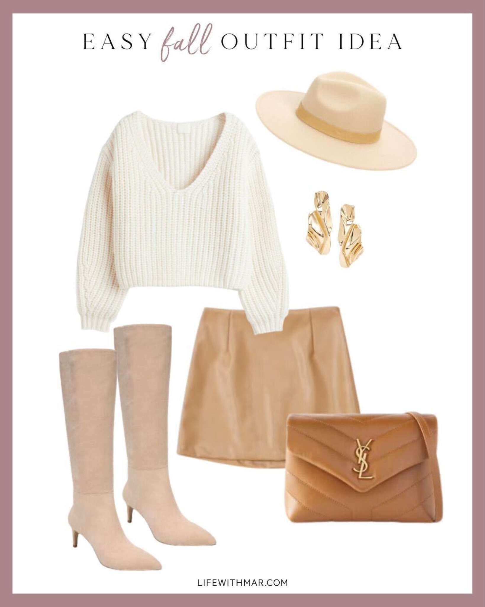 Style a ribbed cropped sweater with a faux leather mini skirt. Complete the fall outfit with knee-high boots and a felt hat. 

#LTKSeasonal #LTKstyletip #LTKshoecrush