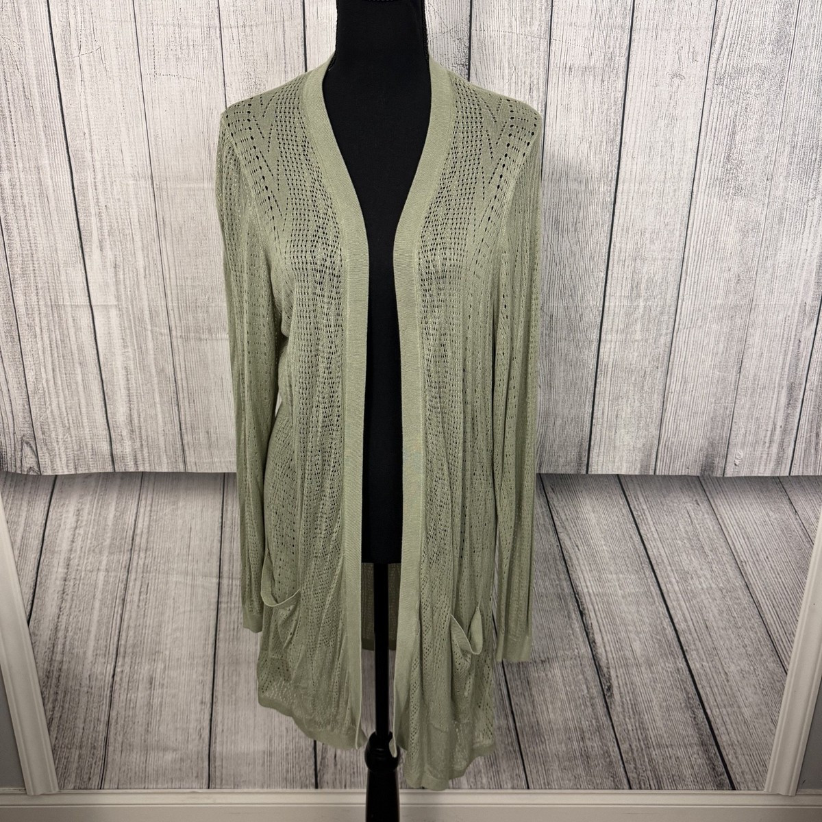 Torrid Women's 2X (18-20) Green Tea Long Sleeve Pointelle Open Cardigan NWT | eBay US