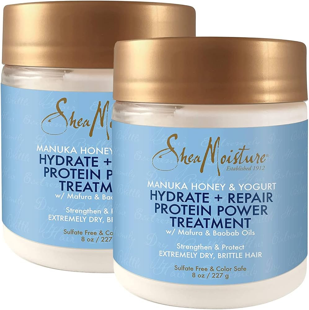 SheaMoisture Hair Mask - Manuka Honey & Yogurt, Hydrate + Repair Protein Power Treatment, Hair Tr... | Amazon (US)