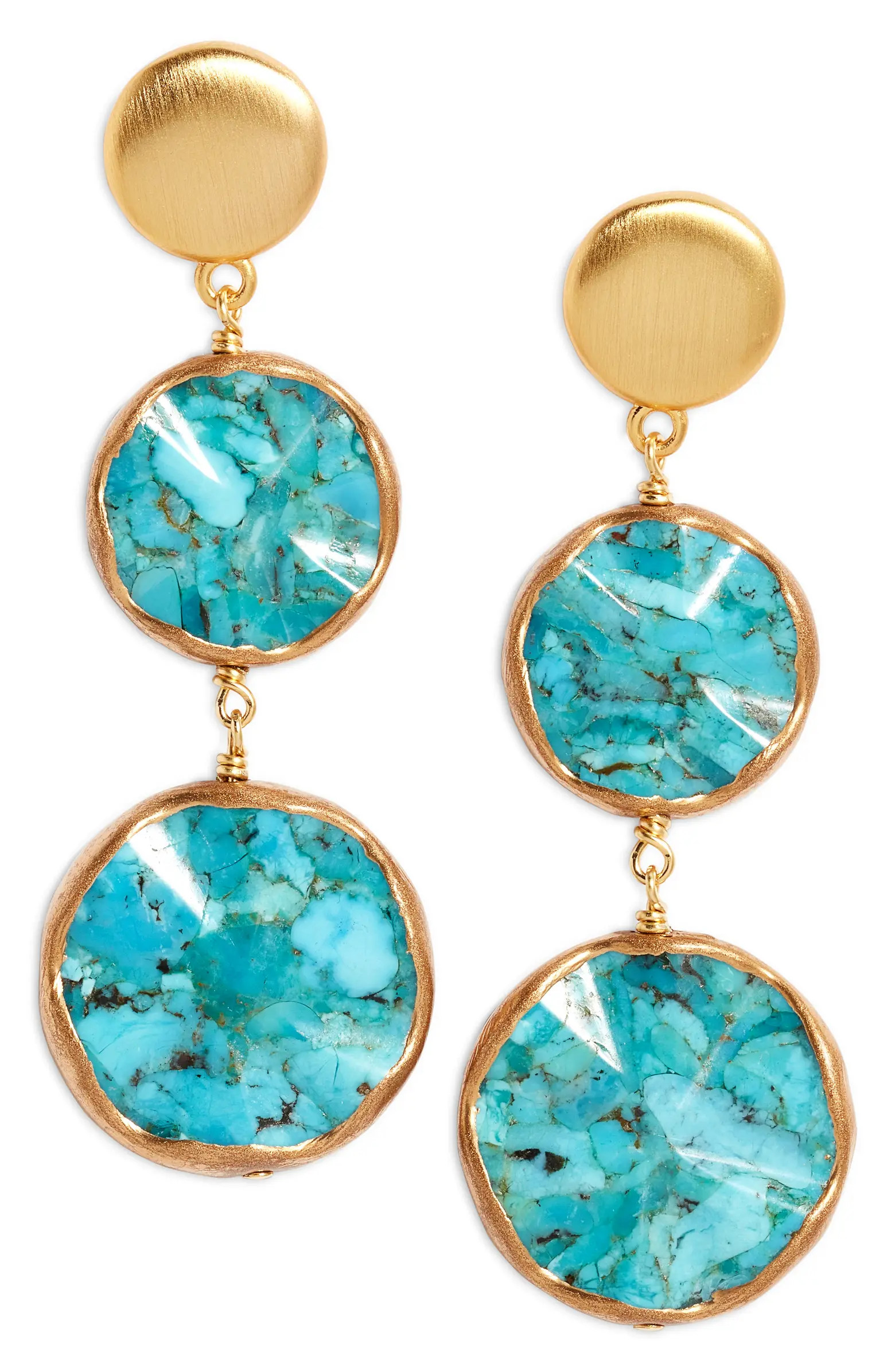 Wavy Turquoise Double Drop Earrings | Nordstrom