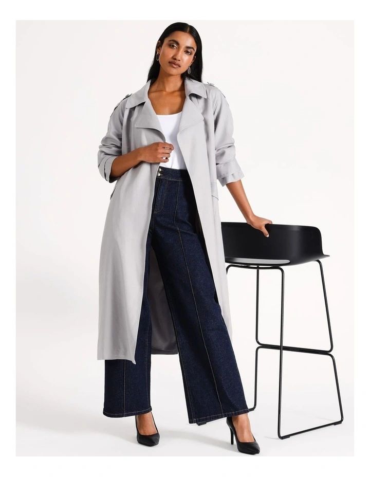 Lightweight Duster Trench in Grey | Myer