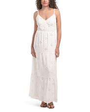 Eyelet Maxi Dress With V-neck | TJ Maxx