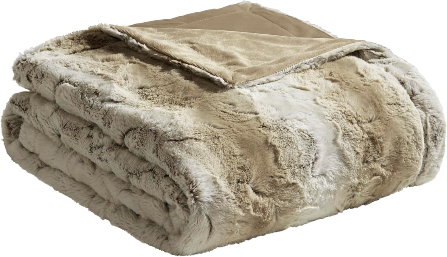 Madison Park Zuri Soft Plush Luxury Oversized Faux Fur Throw Animal Stripes Design, Faux Mink On ... | Amazon (US)