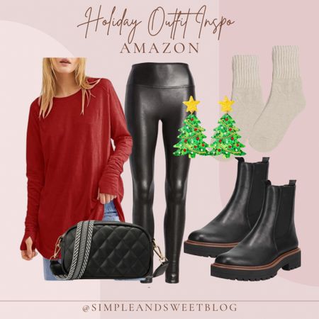 Casual holiday outfit insoo. Everything here is available to ship before Christmas. #AmazonFashion #FoundItOnAmazon #FoundItOnAmazonFashion.

#LTKSeasonal #LTKstyletip #LTKHoliday