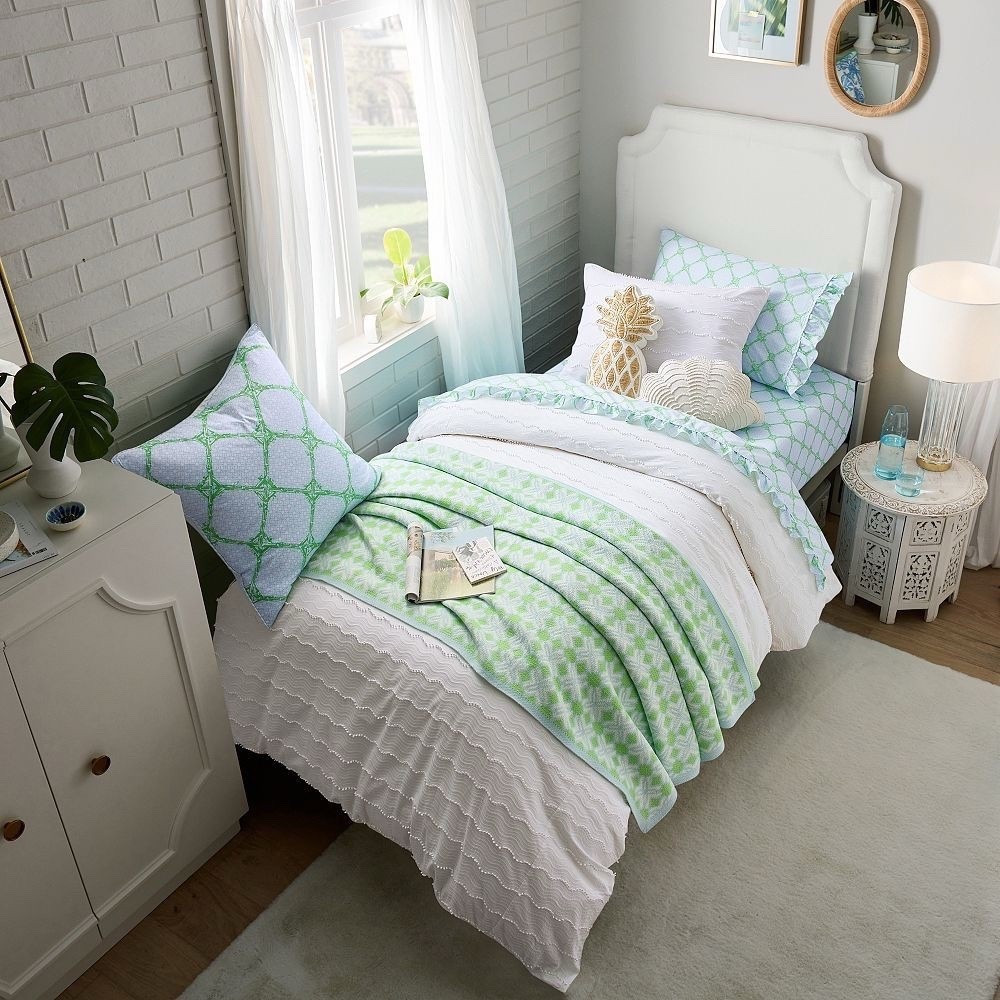 Bright, airy, and oh-so-cozy 🌿☁️ Loving the mix of fresh greens + soft textures that make this space feel like a little retreat ✨
#LTKhome #LTKdecor #RoomInspo #HomeAesthetic #CozyCorners #BedroomGoals #DreamyDecor #InteriorInspo #HomeStyle #LTKfinds#LTKStyleTip 

#LTKHome #LTKKids