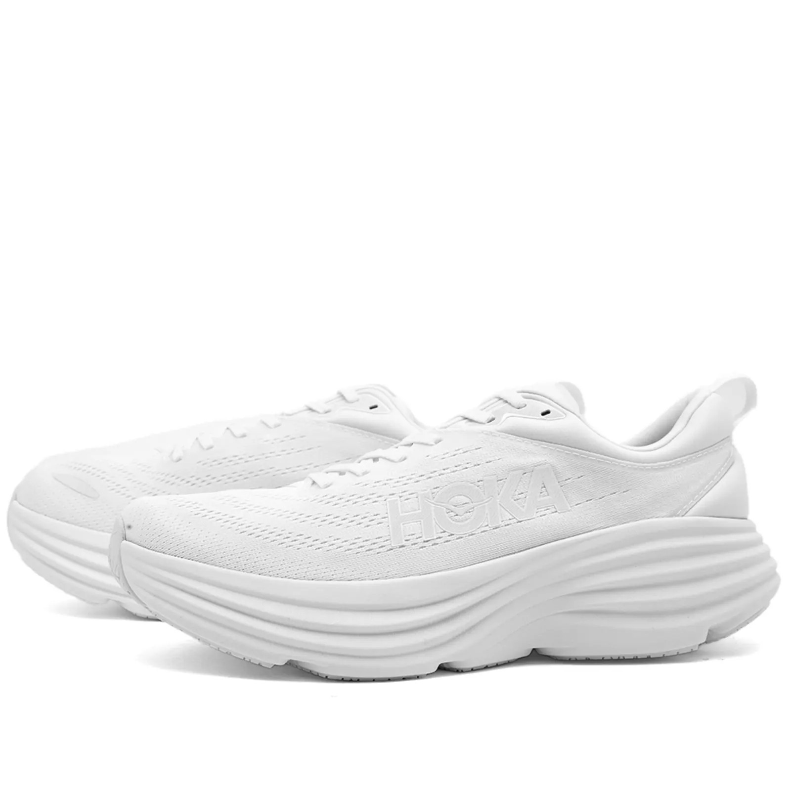 HOKA ONE ONE Bondi 8 White & White | END. (US) | End Clothing (US & RoW)