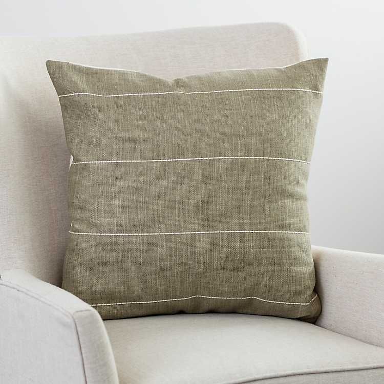 Pistachio Green Stitched Line Pillow | Kirkland's Home