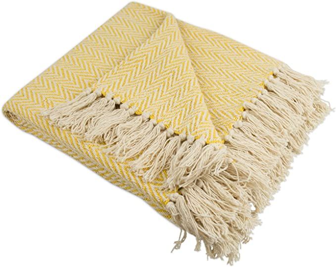 DII Rustic Farmhouse Cotton Chevron Blanket Throw with Fringe For Chair, Couch, Picnic, Camping, ... | Amazon (US)