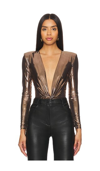 Nookie Chroma Bodysuit in Metallic Bronze. - size S (also in L, M, XS) | Revolve Clothing (Global)