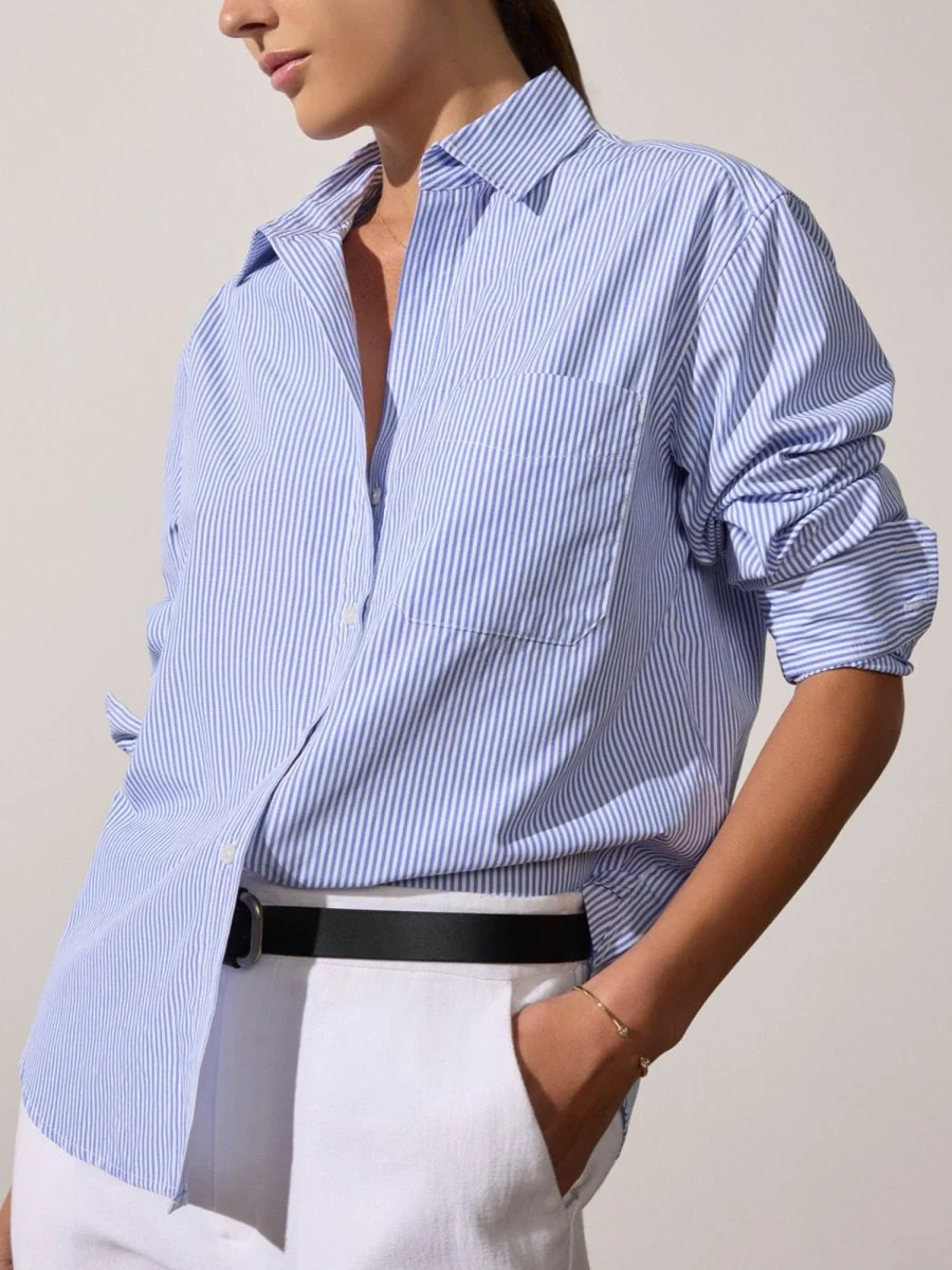 Women's Everyday Shirt in Blue Stripe | Brochu Walker | Brochu Walker