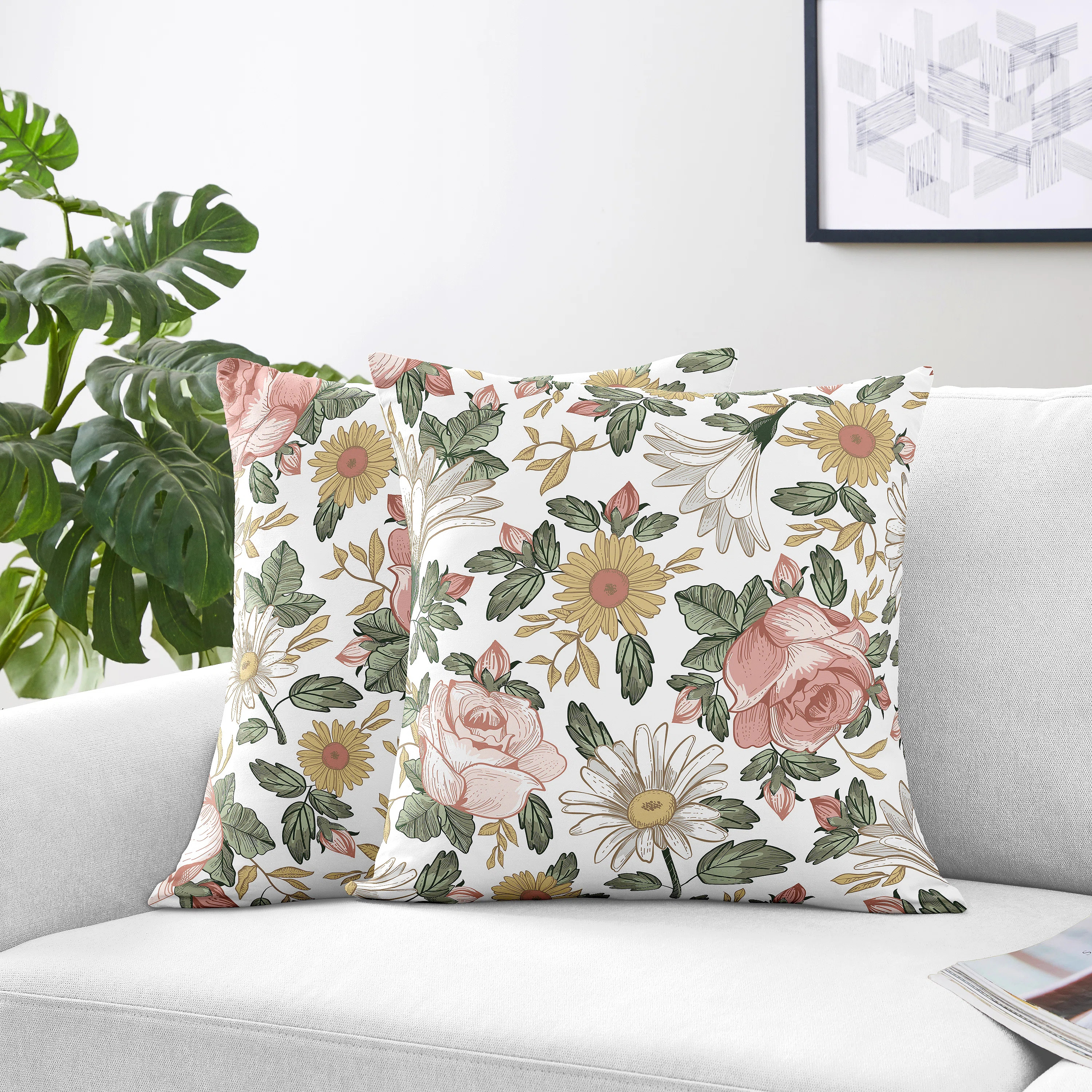 Vintage Floral Square Pillow Cover & Insert (Set of 2) | Wayfair North America