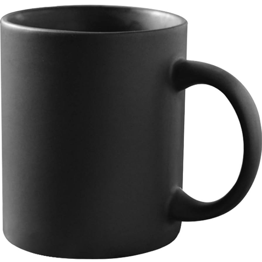 Smilatte 11 oz Matte Black Porcelain Coffee Mug, Classic Ceramic Cup with Hanlde for Latte Cappuc... | Amazon (US)