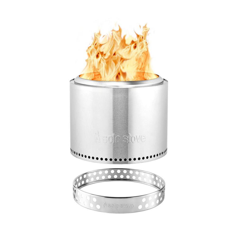 Solo Stove Bonfire 19.5 in. x 14 in. Round Stainless Steel Bundle Wood Burning Backyard Fire Pit wit | The Home Depot