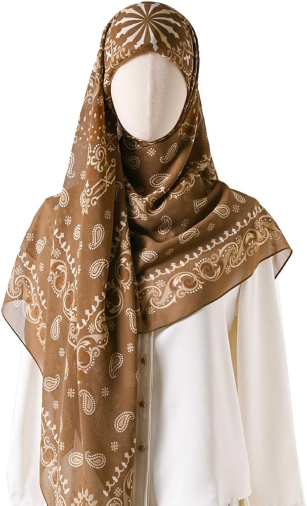 K-Elewon Large Square Scarf 51" Headscarf Chiffon Fashion Scarves Turbans Hair Wrapping Scarfs | Amazon (US)