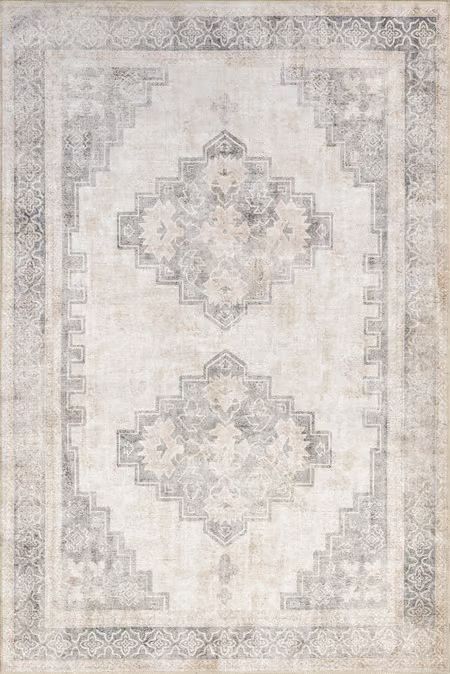 Beige Papagena Vintage Reversible Washable 5' x 8' Area Rug | Rugs USA