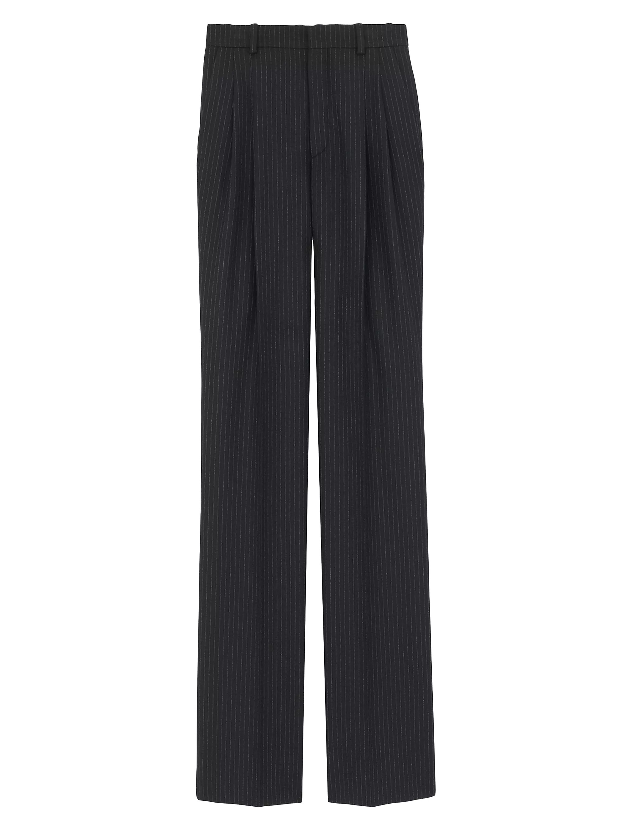 Wide-Leg Pants In Striped Wool Flannel | Saks Fifth Avenue