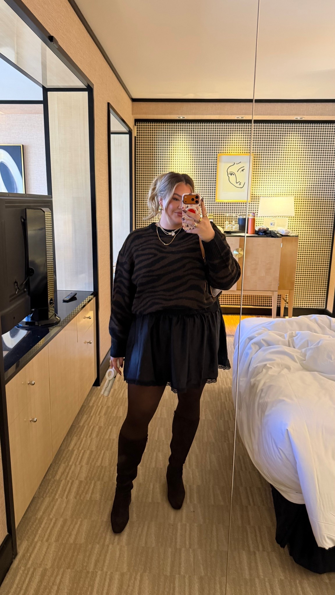 Vegas OOTD! Wearing a size 2 in this dress and a size 3 in this sweater 🤎

#LTKMidsize #LTKSeasonal