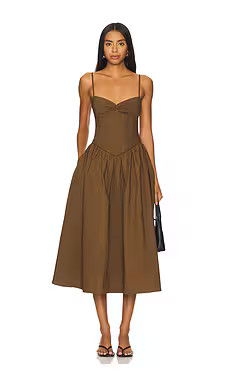 Camila Coelho Moroccan Midi Dress in Dark Brown from Revolve.com | Revolve Clothing (Global)