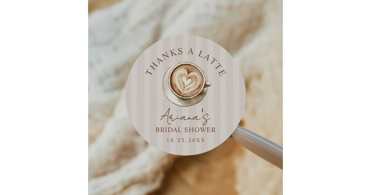Coffee Themed Bridal Shower  Classic Round Sticker | Zazzle | Zazzle