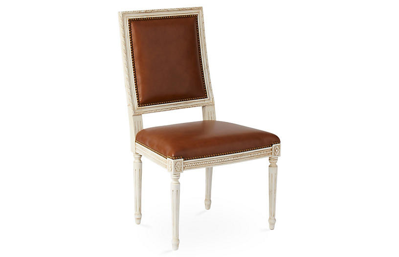 Exeter Side Chair, Saddle Leather | One Kings Lane