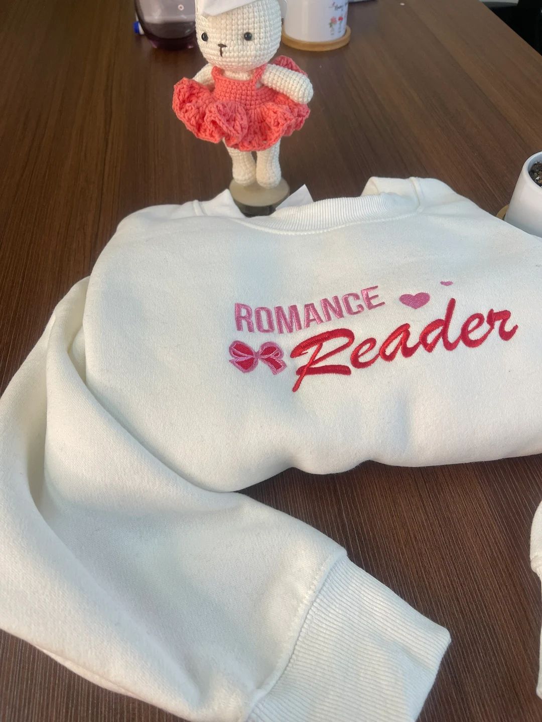 Embroidered Romance Reader Sweatshirt, Book Lover Embroidered Sweatshirt, Romance Book Sweater, B... | Etsy (US)