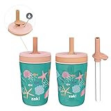 Zak Designs Shells Kelso Tumbler Set, Leak-Proof Screw-On Lid with Straw, Bundle for Kids Includes P | Amazon (US)