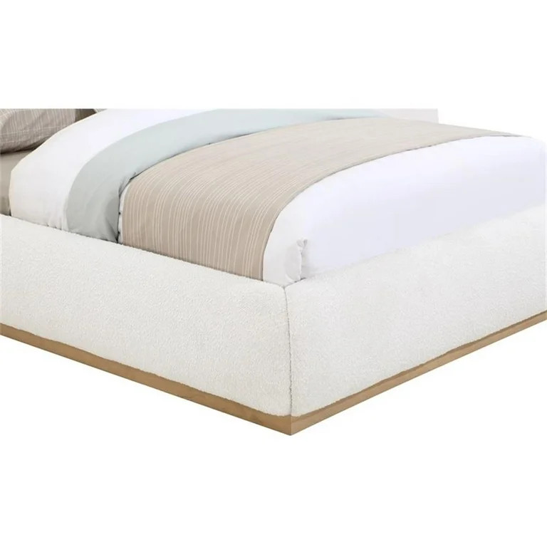 Pemberly Row Modern / Contemporary Cream Boucle Fabric King Bed | Walmart (US)