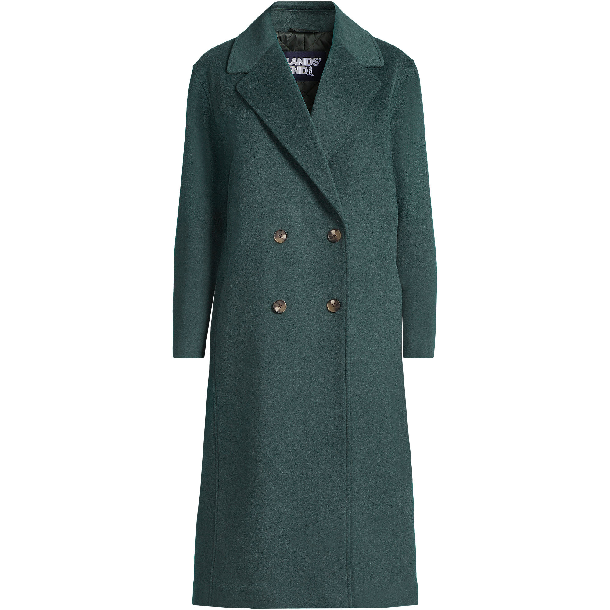 Women's Insulated Double Breasted Wool Coat | Lands' End (US)