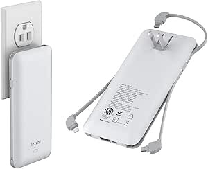 Portable Power Bank, Ultra Slim 10000mAh Portable Charger, USB C External Battery Pack with Built... | Amazon (US)