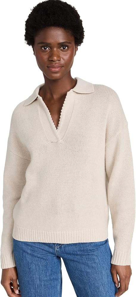 Theory Womens Scallop Polo Sweater | Amazon (US)