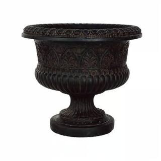 MPG 22 in. L x 22 in. W x 18.5 in. H Aged Charcoal Stone Tuscany Urn PF5821AC - The Home Depot | The Home Depot