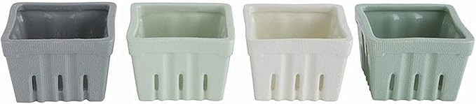 Creative Co-op 4" Square Stoneware Berry Bowl, 4 Colors | Amazon (US)