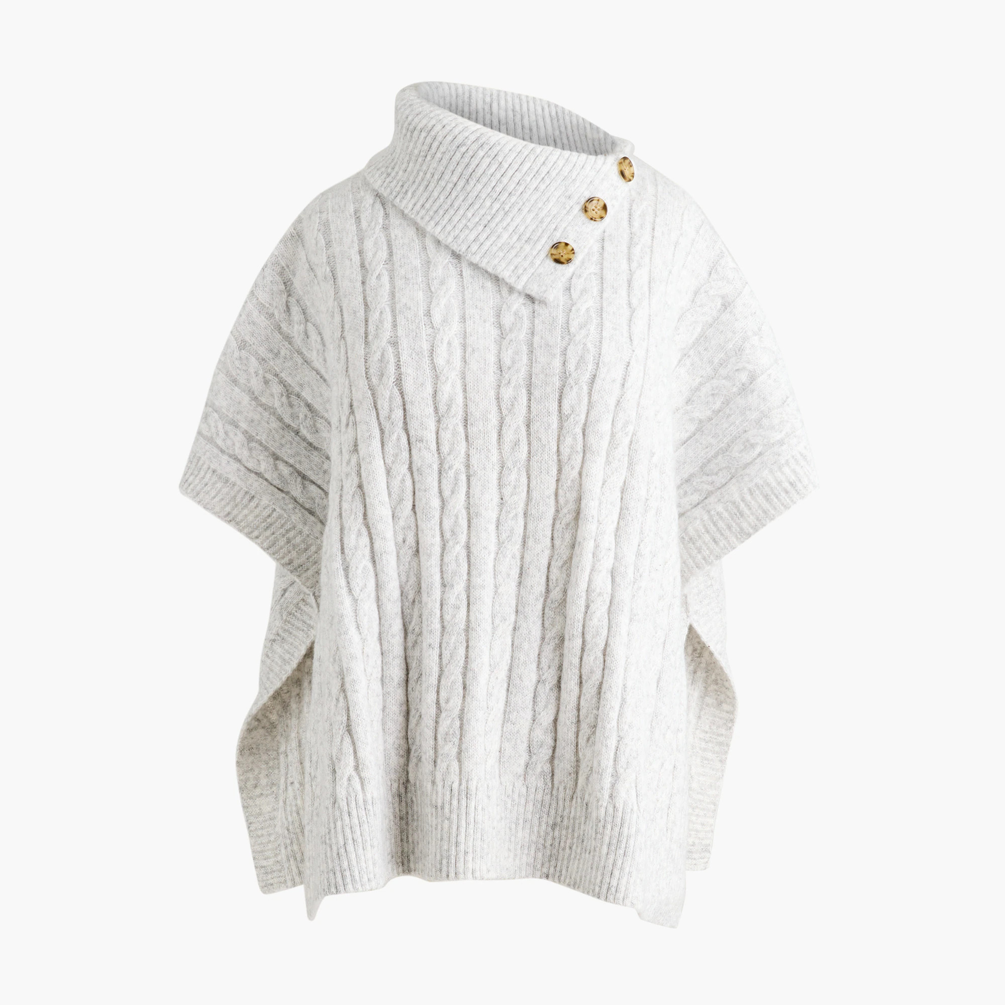 Cable button-shoulder poncho | J.Crew Factory