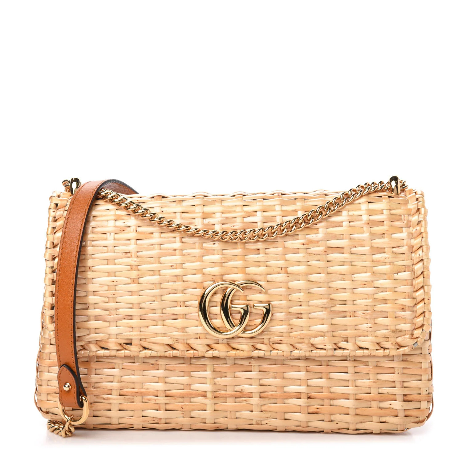 Glazed Wicker Small Cestino Shoulder Bag Natural | FASHIONPHILE (US)