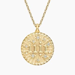 14K Yellow Gold 1111 Manifest Medallion Necklace | Brilliant Earth
