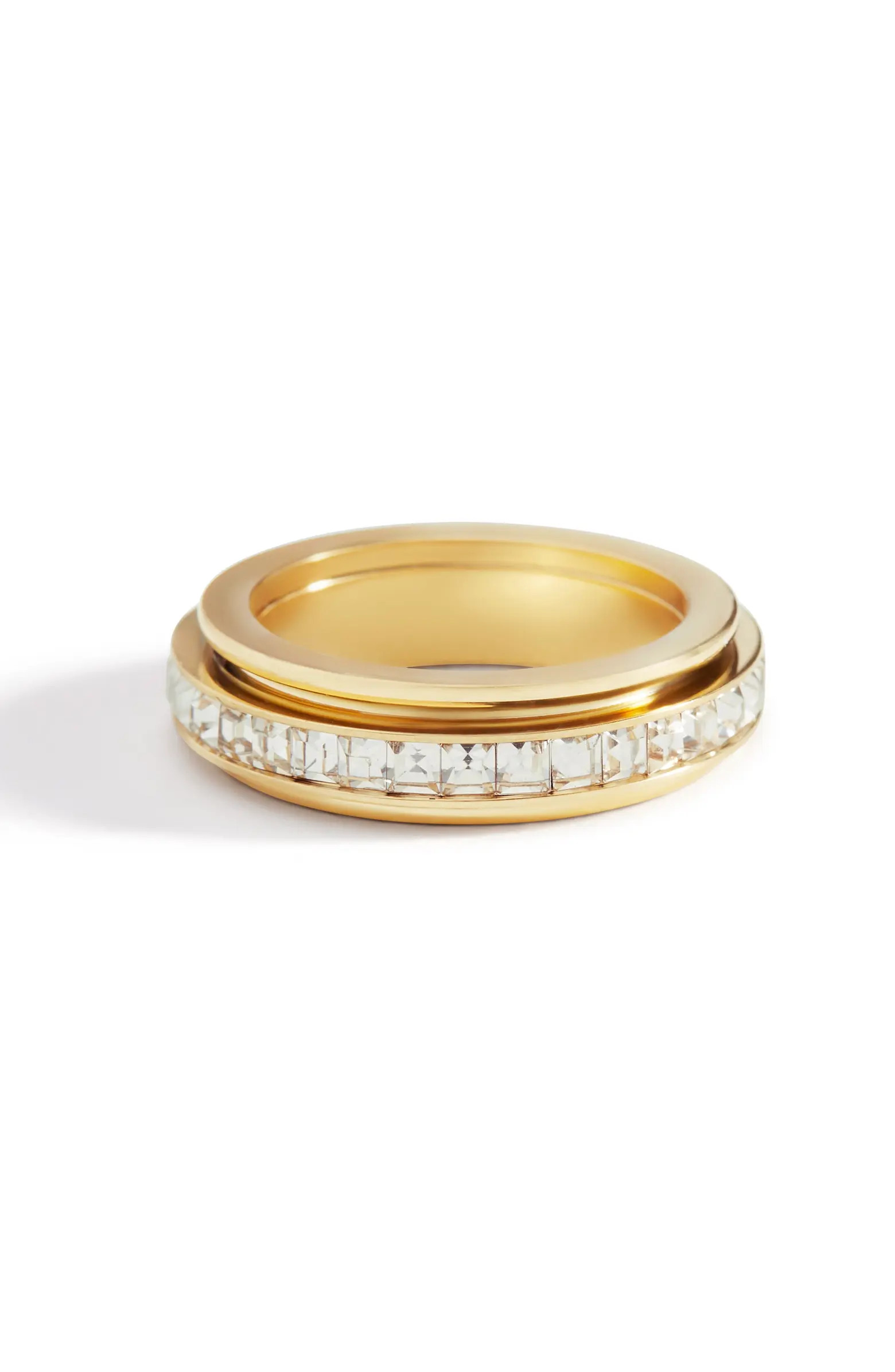 Crystal Statement Spinning Fidget Ring | Nordstrom