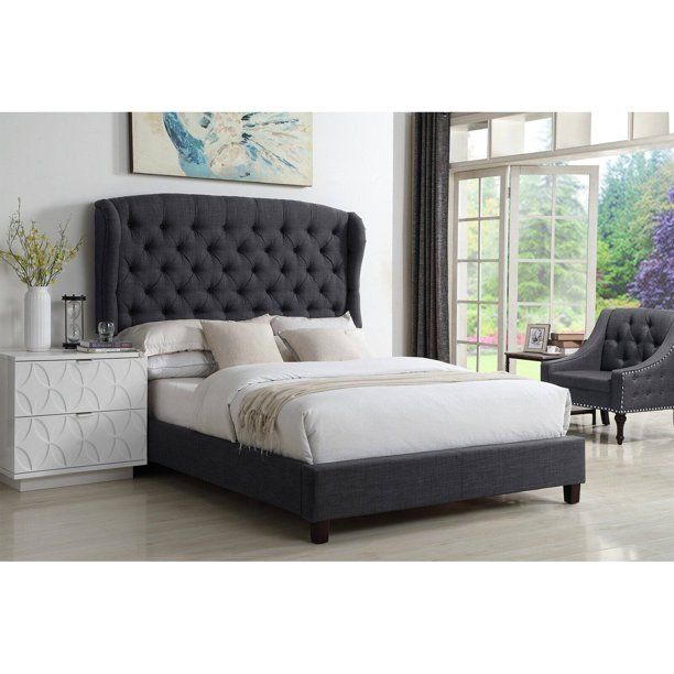 Rosevera Fonte Diamond Tufted Upholstered Panel Bed | Walmart (US)