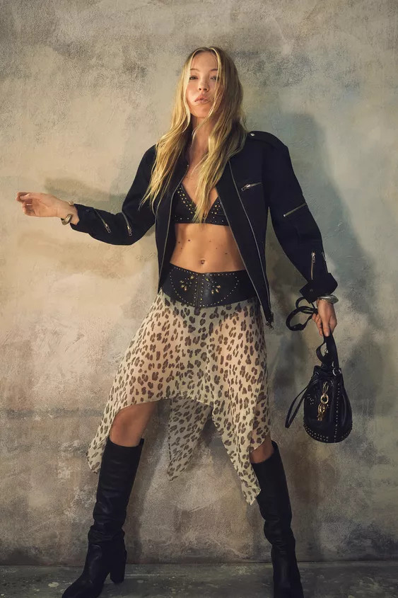 LEATHER BELT SKIRT KATE MOSS X ZARA | Zara US